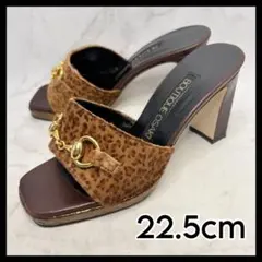 【日本製】 BOUTIQUE OSAKI サンダル 22.5 ハラコ レオパードのサムネイル