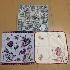 Disney アリスのハンドタオル3セット
