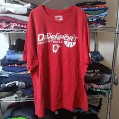 90sアディダス　ヴィンテージ XL赤レッドtシャツUSA直輸入メンズ古着