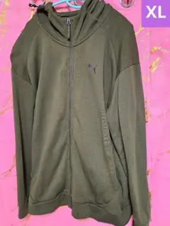 PUMA オリーブグリーン フルジップパーカー XL
