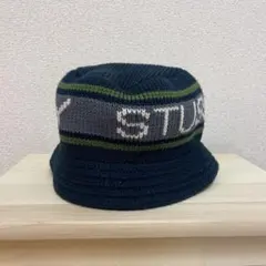 STUSSY ステューシー 90s usa製 ロゴ ニット バケットハット