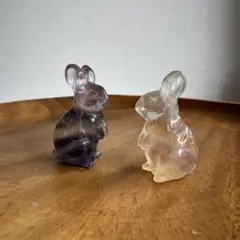 特価★フローライト　バイカラー　うさぎ2点セット