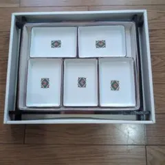 花模様 陶器製 皿 5枚セット　8✕12