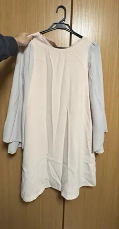 ピンク 長袖 Aライン ワンピース/結婚式