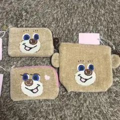 れんぼうテディガールポーチ 刺繍ハンカチワッペン トートネイビー3点セット れんぼう様専用テディガールポーチ 刺繍ハンカチワッペン トート