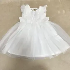 ホワイト フリル ベビードレス 80cm ワンピース