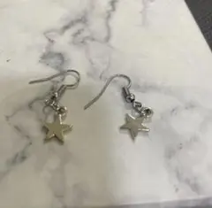 シルバー 星型 フックピアス