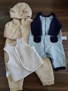【ユニクロ】ベビー服 3点セット カバーオール　 ベスト 70cm