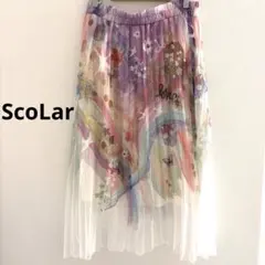 美品✨　ScoLar スカラー　ロングスカート　プリーツ　裏地あり　シフォン　Mのサムネイル