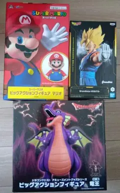 【新品未開封3点セット】 ベジット＆スーパーマリオ＆竜王 フィギュア