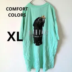 COMFORT COLORS　【XL】緑　ミント　Tシャツ　バックプリント　犬