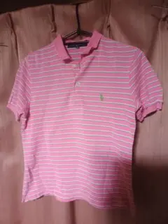 ム*ク様 Ralph Laurenラルフローレン ピンク ストライプ ポロシャツ