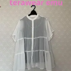 terawear emu シースルー ホワイトシャツ 半袖