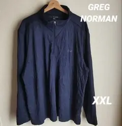 GREG NORMAN 紺ストライプ ハーフジッププルオーバー XXL