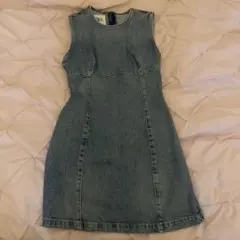ZARA デニム ミニワンピース ノースリーブのサムネイル
