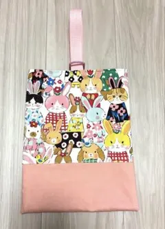 上履き袋　シューズ袋　うさぎ柄　入園入学準備