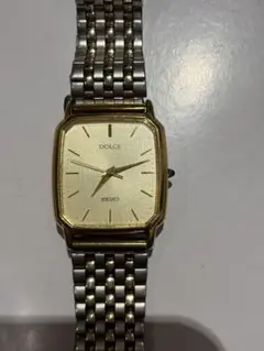 良品 稼動品 ビンテージ セイコードルチェ シルバー スクエア メンズ腕時計 SEIKO - セイコー seiko クオーツ スクエア メンズ腕時計 稼動品