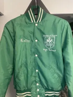 スタジャン　ナイロンジャケット　緑