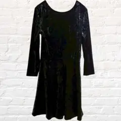 エイチアンドエム キッズ 長袖 カットソー ワンピース クラッシュベロア 美品