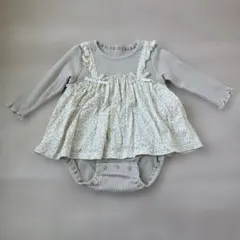 ベビー 長袖ロンパース 花柄ワンピース 80cm