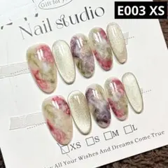 【高品質】現品ネイルチップ　ミディアムオーバル　ぼかし大理石ニュアンスマグネット