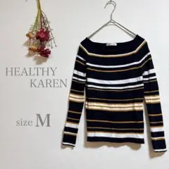 HEALTHY KAREN ヘルシーカレン ニットセーター 長袖 ボーダー Mのサムネイル