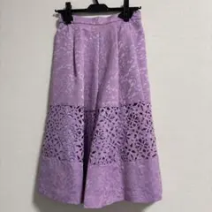 MERCURYDUO レース切り替えフレアスカート フリーサイズ ラベンダー