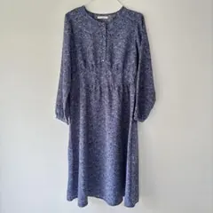 サマンサモスモスエヘカソポ ♡ワンピース　Mサイズ　ブルー　青　小花　幾何学模様