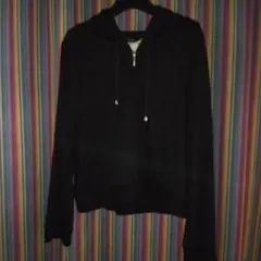 黒 フルジップ フード付きパーカー 　　　【3L】