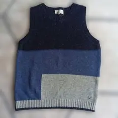 ノースリーブ ニットベスト ネイビー グレー