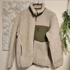 UNIQLO 裏フリースボアジャケット　 S ベージュ スタンドカラー