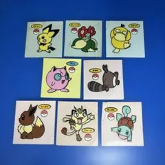 ポケモン　デコキャラシール　ラッキーシール　ジャンク品　８枚
