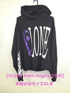★値下げ★USA製★VLONE Palm Angels コラボ パーカー XL VLONE x Palm Angels Hoodie Black Purple (VLOW082) 2018 Men's