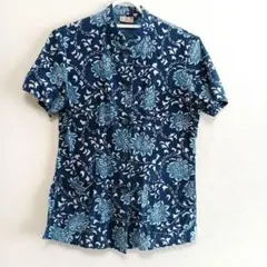 一点物 藍染レディースシャツ 中古 一点物 藍染レディースシャツ 中古