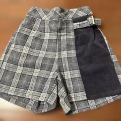 パープル系チェック柄ハーフパンツ