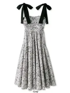 snidel ショルダーリボンフラワーワンピース