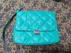 グリーン/ キルティング ショルダーバッグ