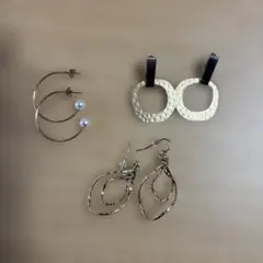 フープピアス 3点セット ゴールド シルバー