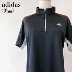 【美品】　アディダス　パフォーマンスロゴ花柄袖デザインハーフジップゴルフウエア