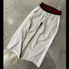 M レイヤード スウェットパンツ y2k グレー レッド