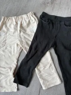 90cm ベージュ・ブラック ボトムス 2点セット