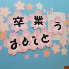 卒業おめでとう　桜文字オーダー　壁面飾り　装飾　３4月　合格入学進級　小中高校