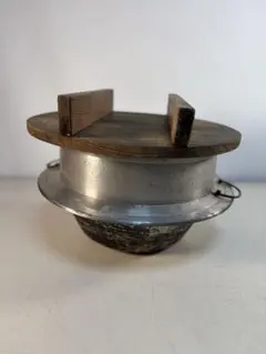 羽釜 アルミ製 木蓋付き 炊飯 レトロ　羽釜　2升炊き　26cm　古民具