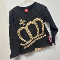 BABYDOLL 王冠ヒョウ柄長袖Tシャツ 95cm