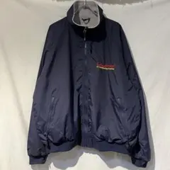 80s 90s usa古着 台湾製 裏地フリース ナイロンジャケット ネイビー