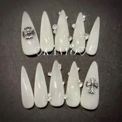 現品 ネイルチップ シズルニルック 地雷系 y2k ギャル クロム　ゴシック