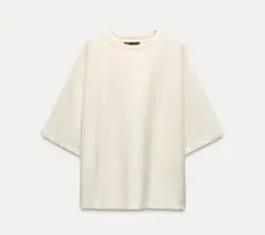 ZARA ショートスリーブ オーバーサイズ スウェットシャツ　M
