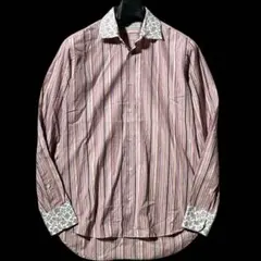 ETRO★イタリア製★ストライプ×ペイズリー 長袖ドレスシャツ 紫 38 エトロのサムネイル