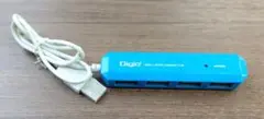 Digio 4ポート USBハブ 青 中古品