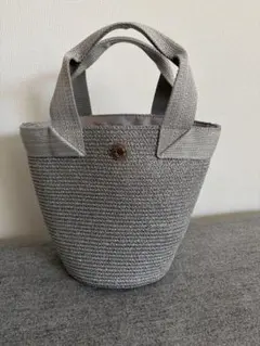 OPAQUE.CLIP シルバー バスケット調デザインテープミニトートバッグ